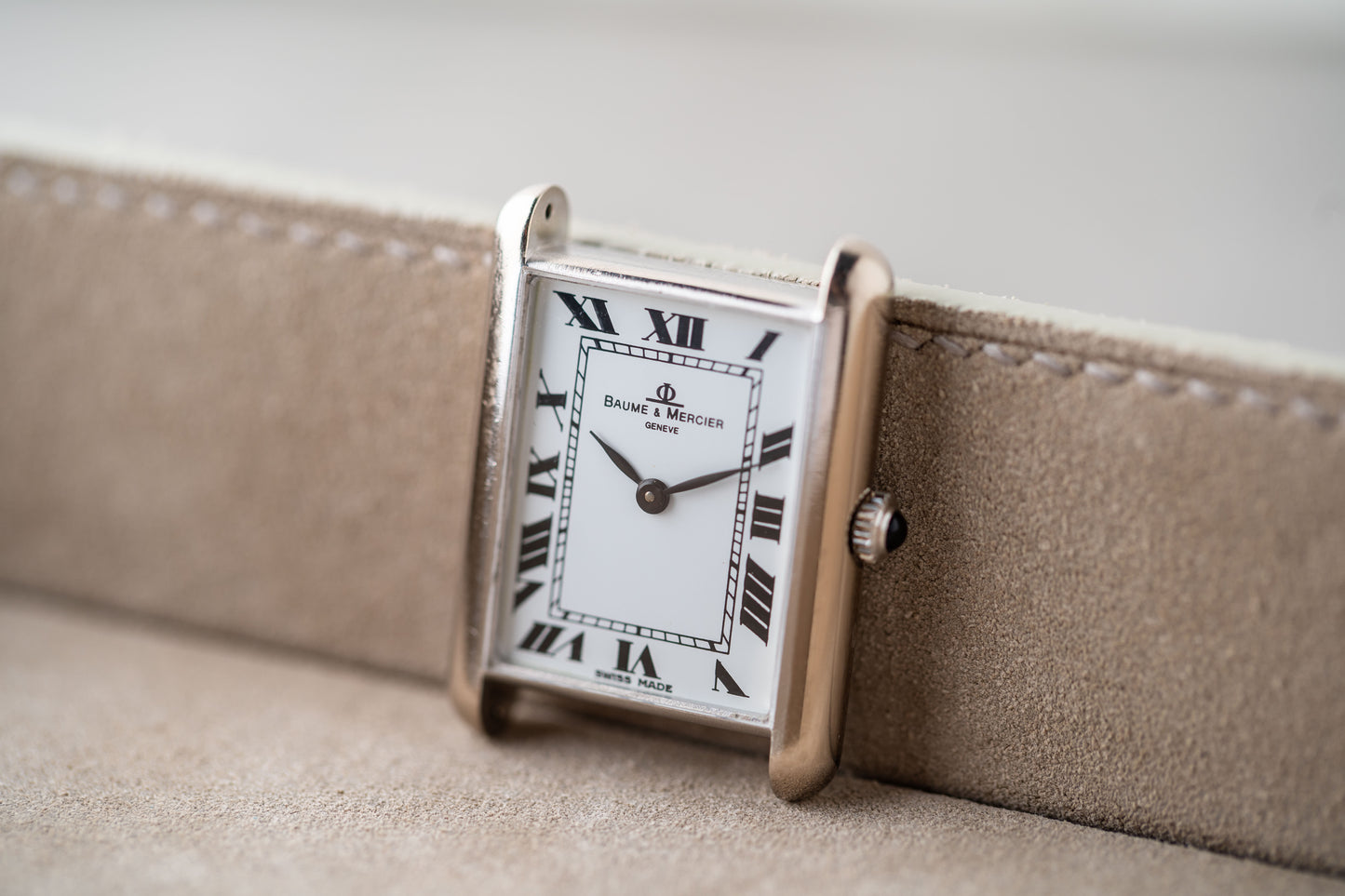 1970s Baume & Mercier 18K White Gold Mechanical Tank Ref. 37077