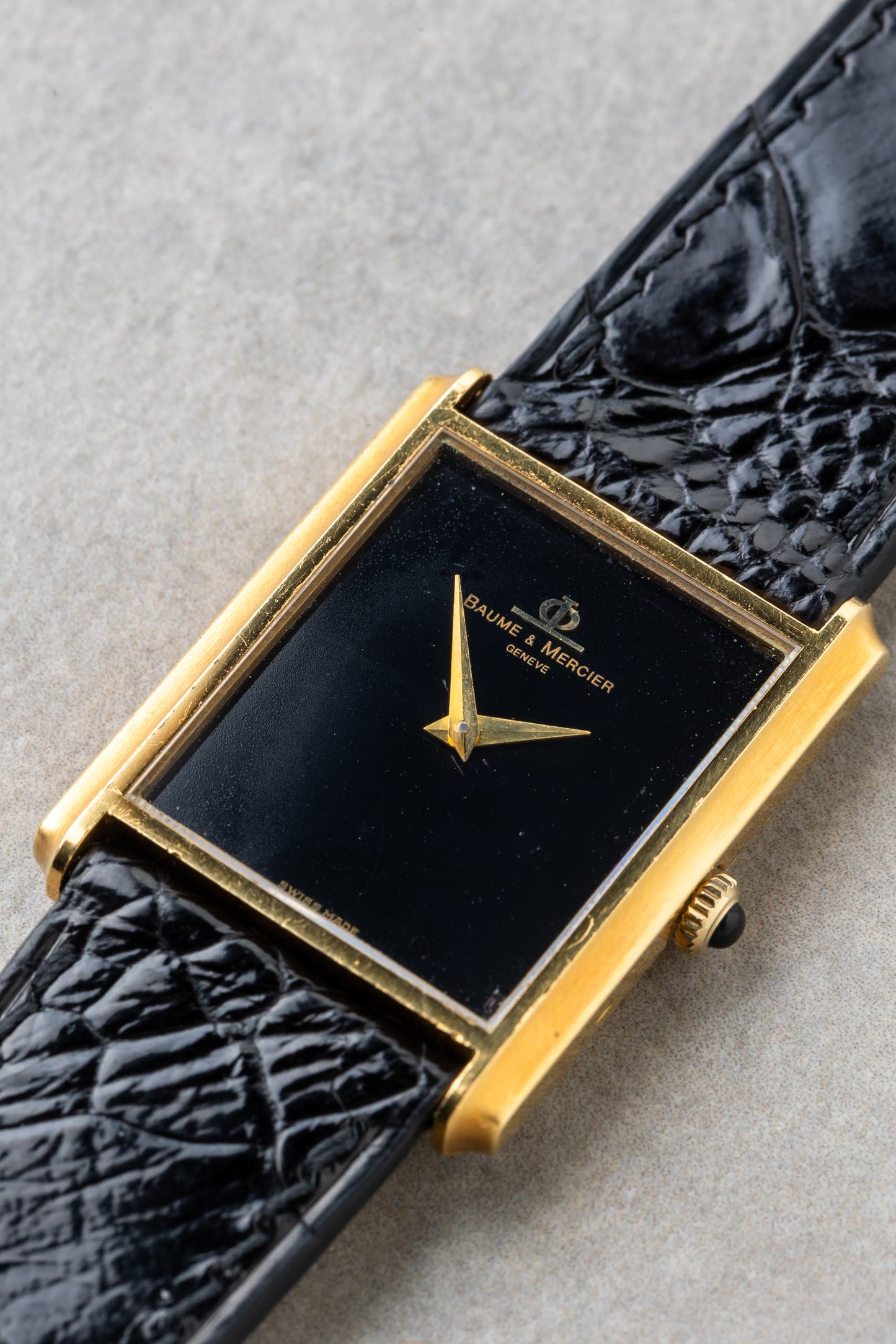 1980s Baume & Mercier 18K Mechanical Tank Ref. 37059