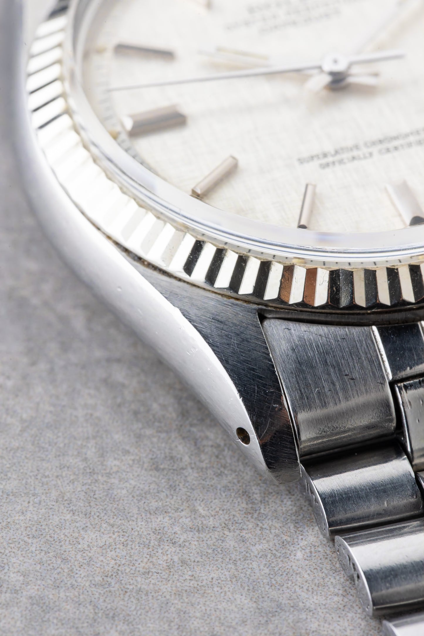1975 Rolex Datejust Silver Linen Pie Pan Ref.1601