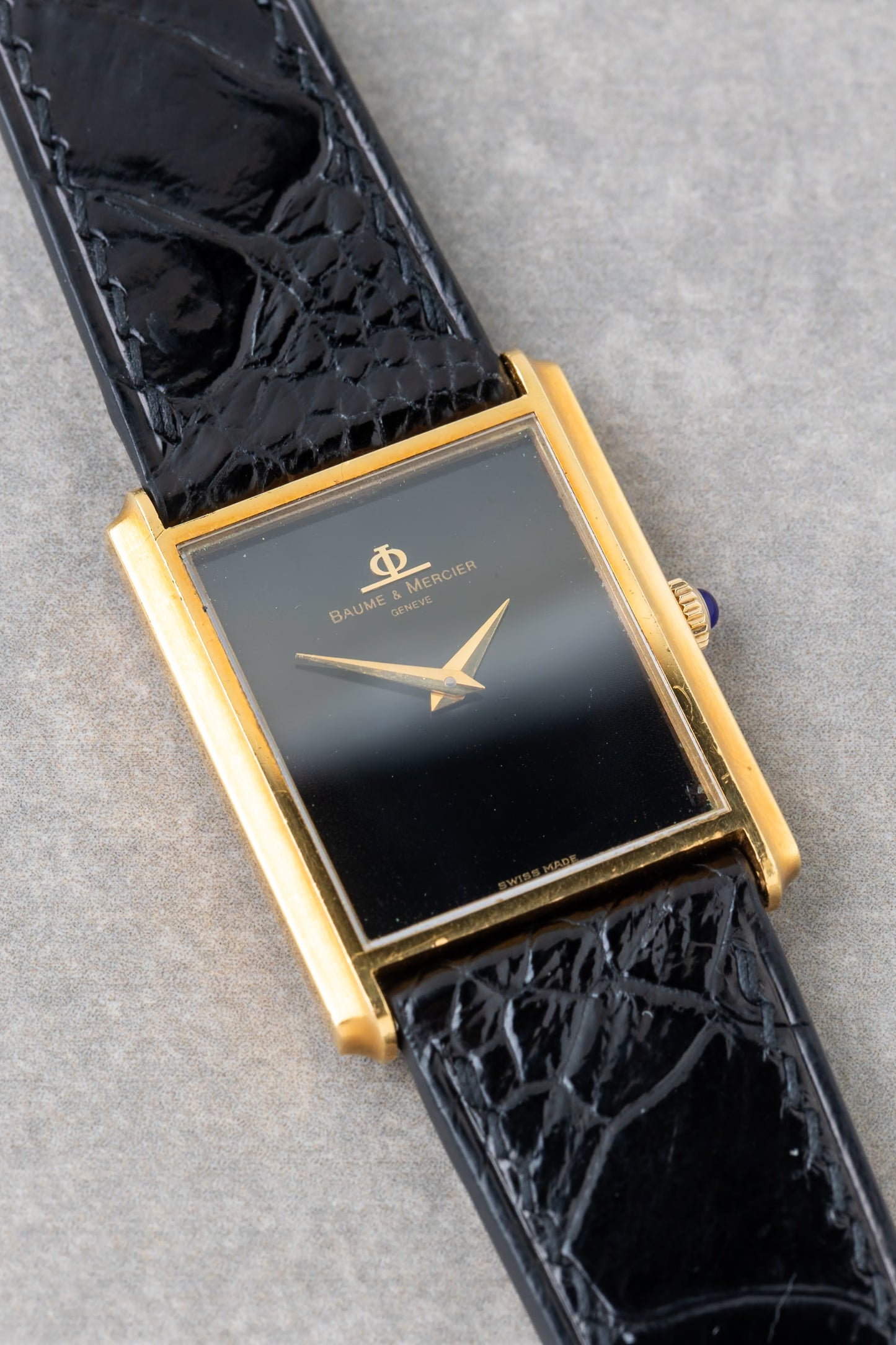 1980s Baume & Mercier 18K Mechanical Tank Ref. 37059