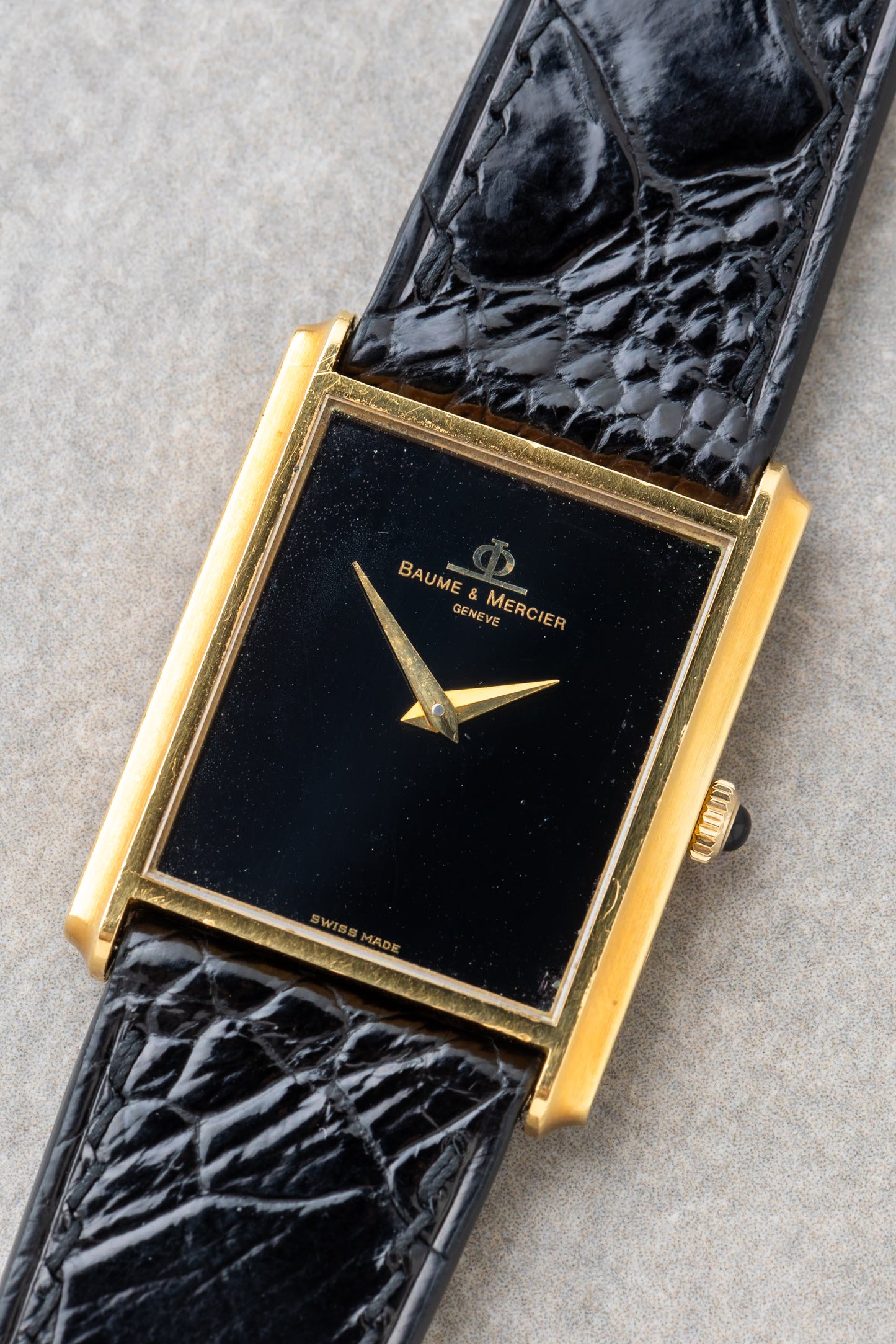 1980s Baume & Mercier 18K Mechanical Tank Ref. 37059