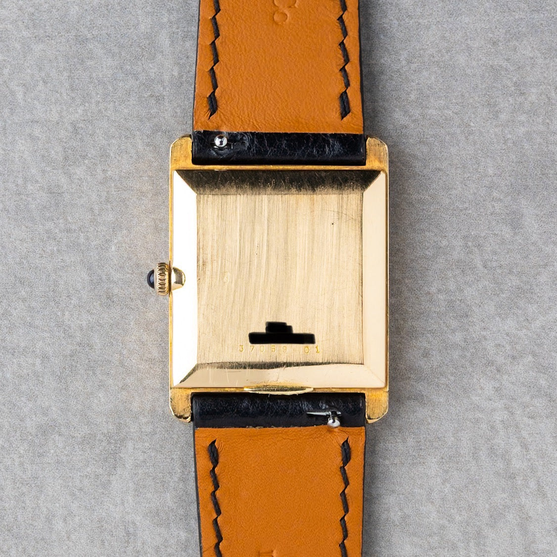 1980s Baume & Mercier 18K Mechanical Tank With Diamonds Ref. 37059 01