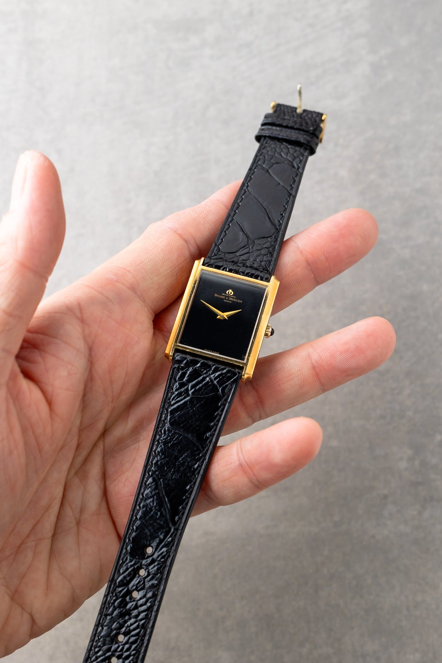 1980s Baume & Mercier 18K Mechanical Tank Ref. 37059