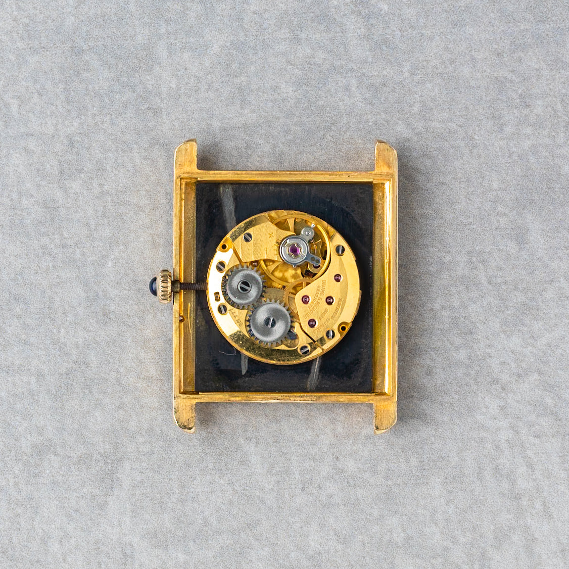 1980s Baume & Mercier 18K Mechanical Tank With Diamonds Ref. 37059 01