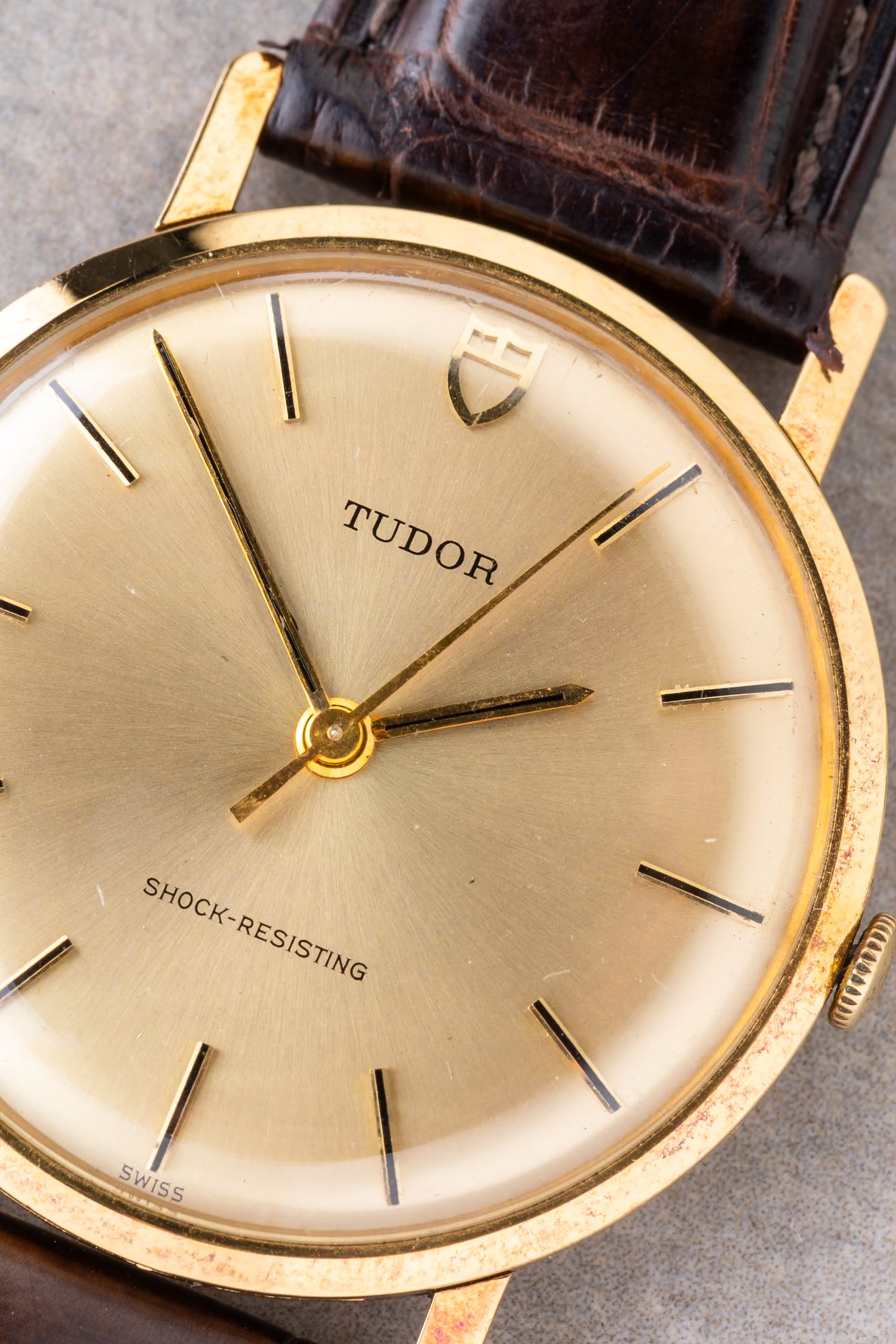 1960s Tudor Shock-Resisting 18K Solid Gold Ref. 1588
