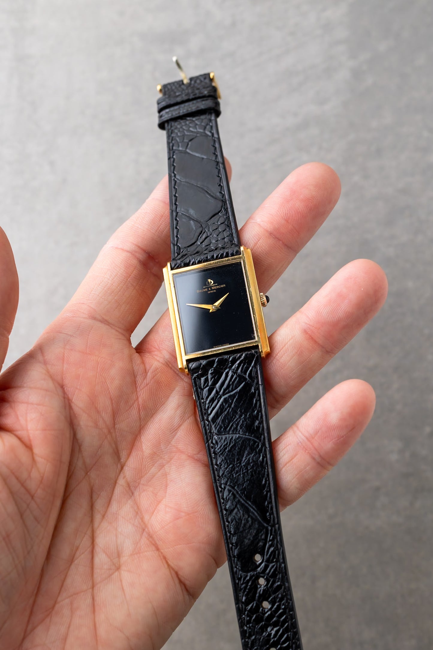 1980s Baume & Mercier 18K Mechanical Tank Ref. 37059