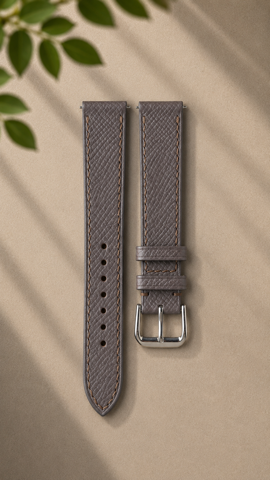 French Epsom Strap - Grey