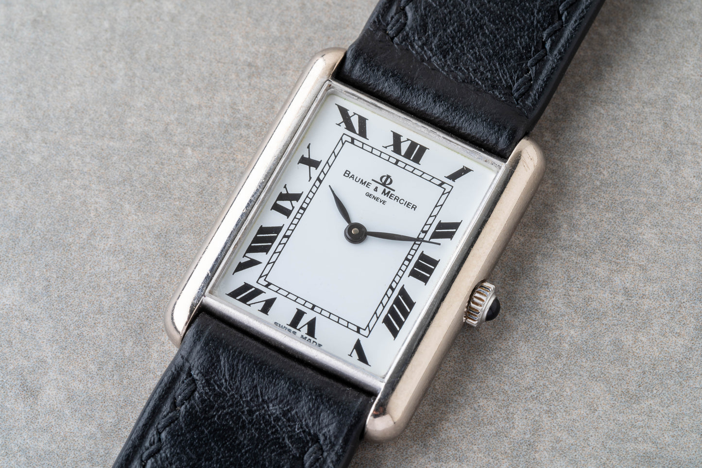 1970s Baume & Mercier 18K White Gold Mechanical Tank Ref. 37077