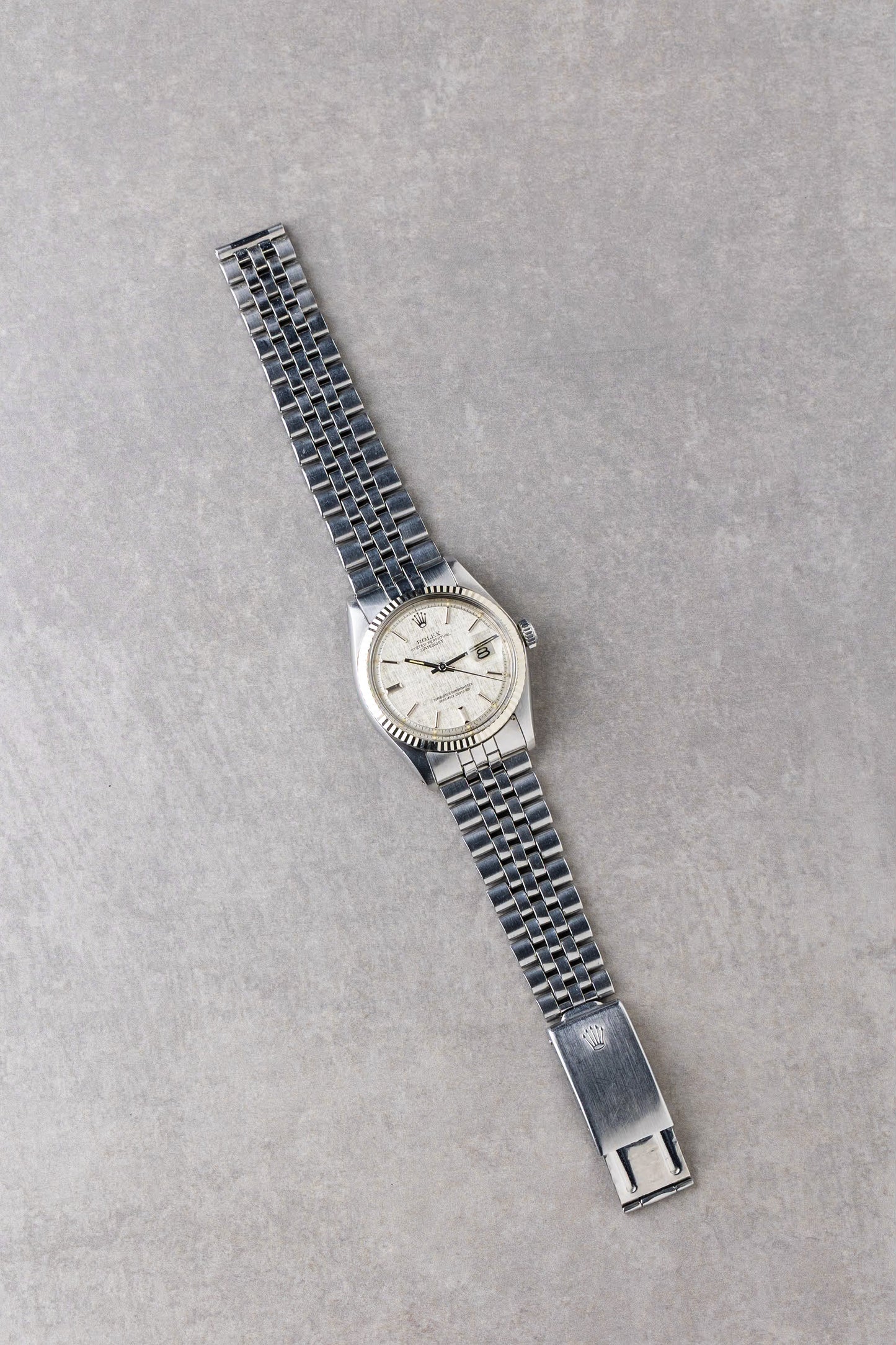 1975 Rolex Datejust Silver Linen Pie Pan Ref.1601