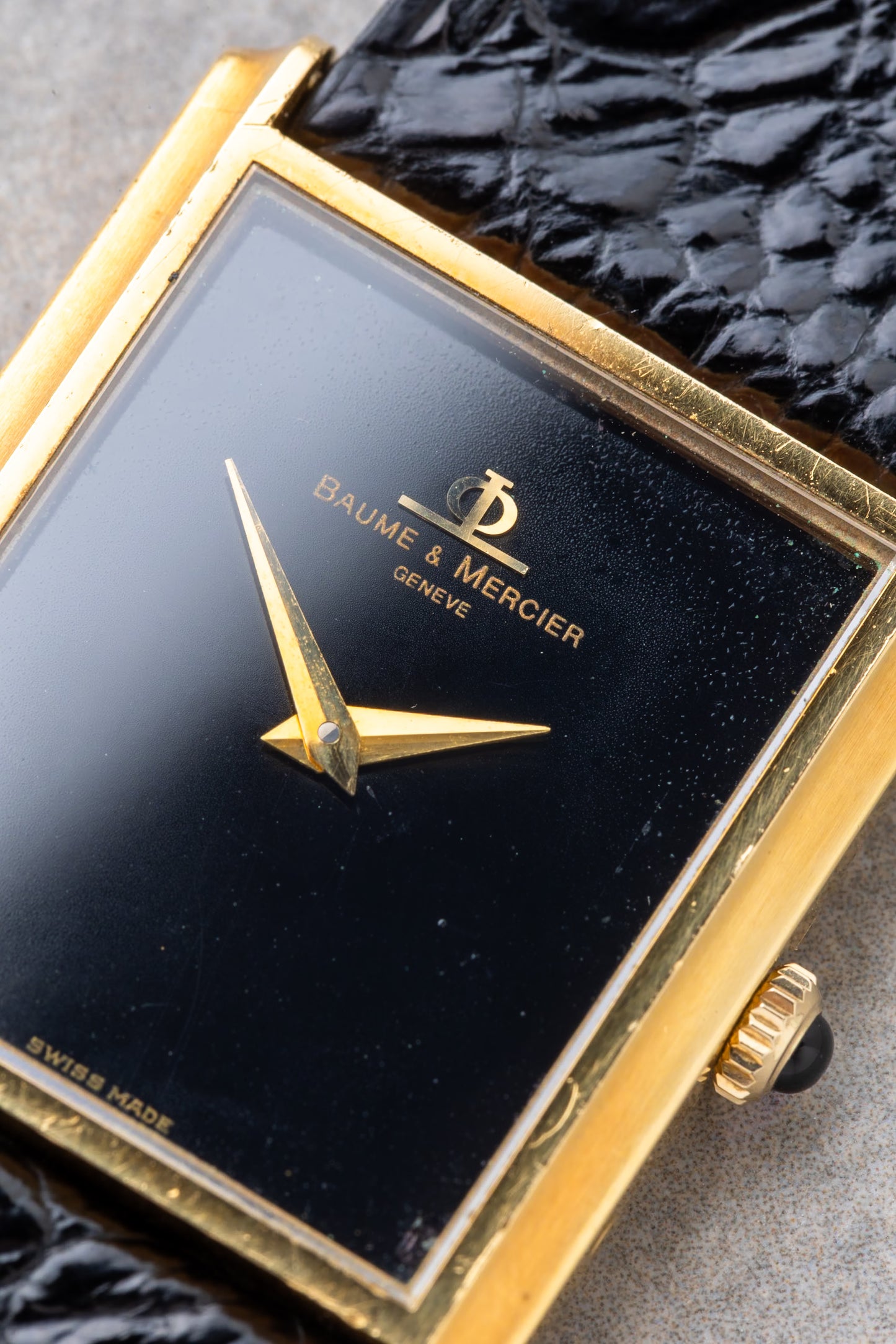 1980s Baume & Mercier 18K Mechanical Tank Ref. 37059