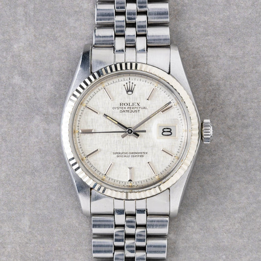 1975 Rolex Datejust Silver Linen Pie Pan Ref.1601
