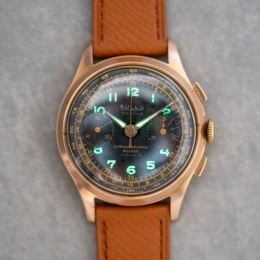 1950s Sully Geneve Chronograph "Black Gilt"