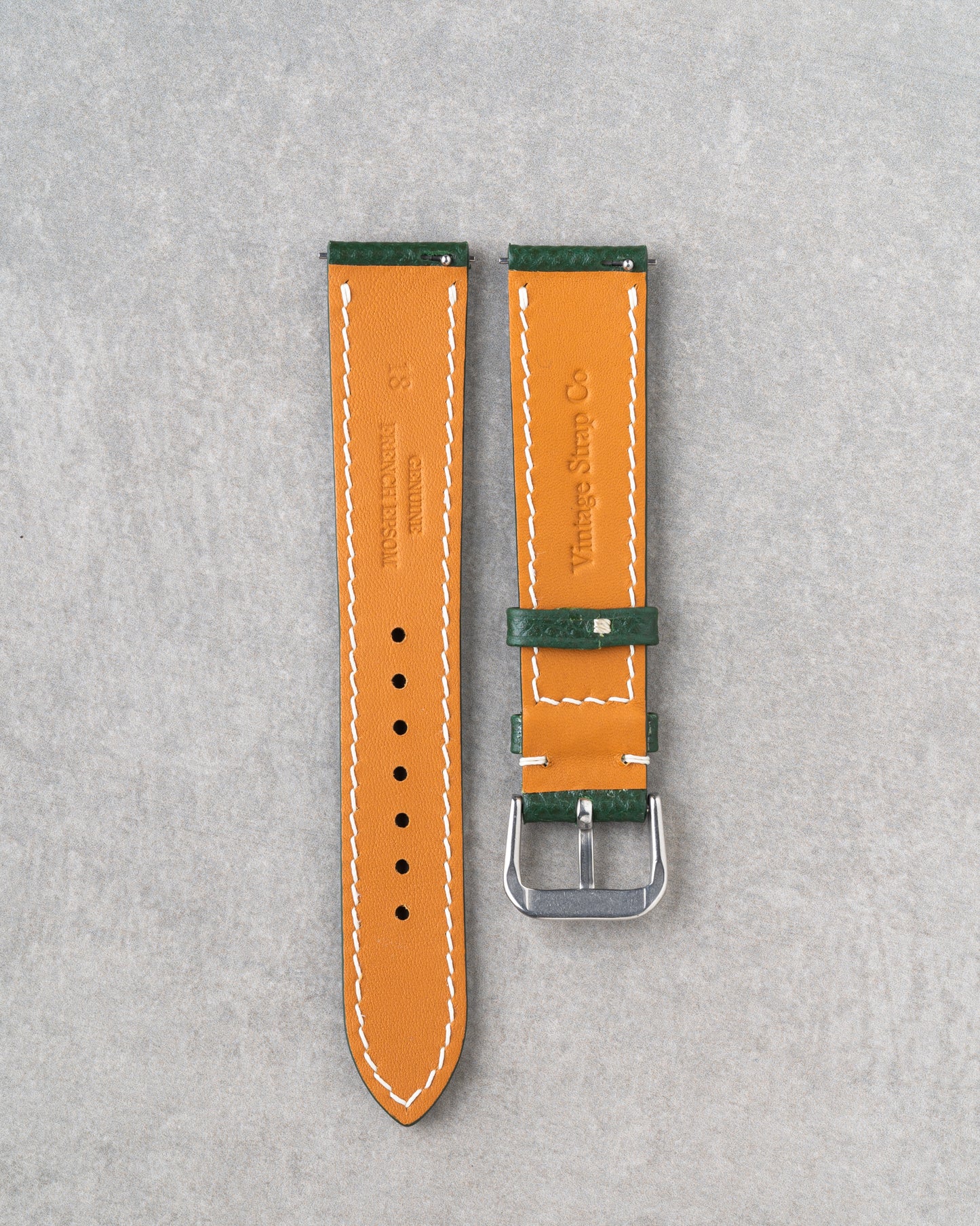French Epsom Strap - Dark Green