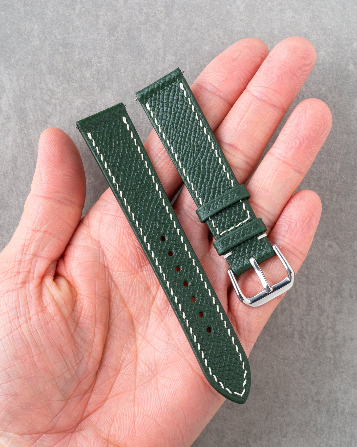 French Epsom Strap - Dark Green