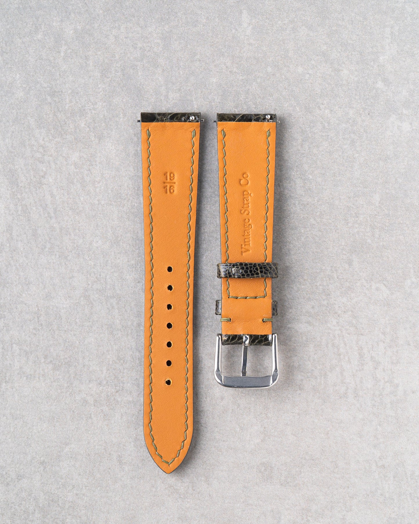 Ostrich Leg Strap - Myrtle
