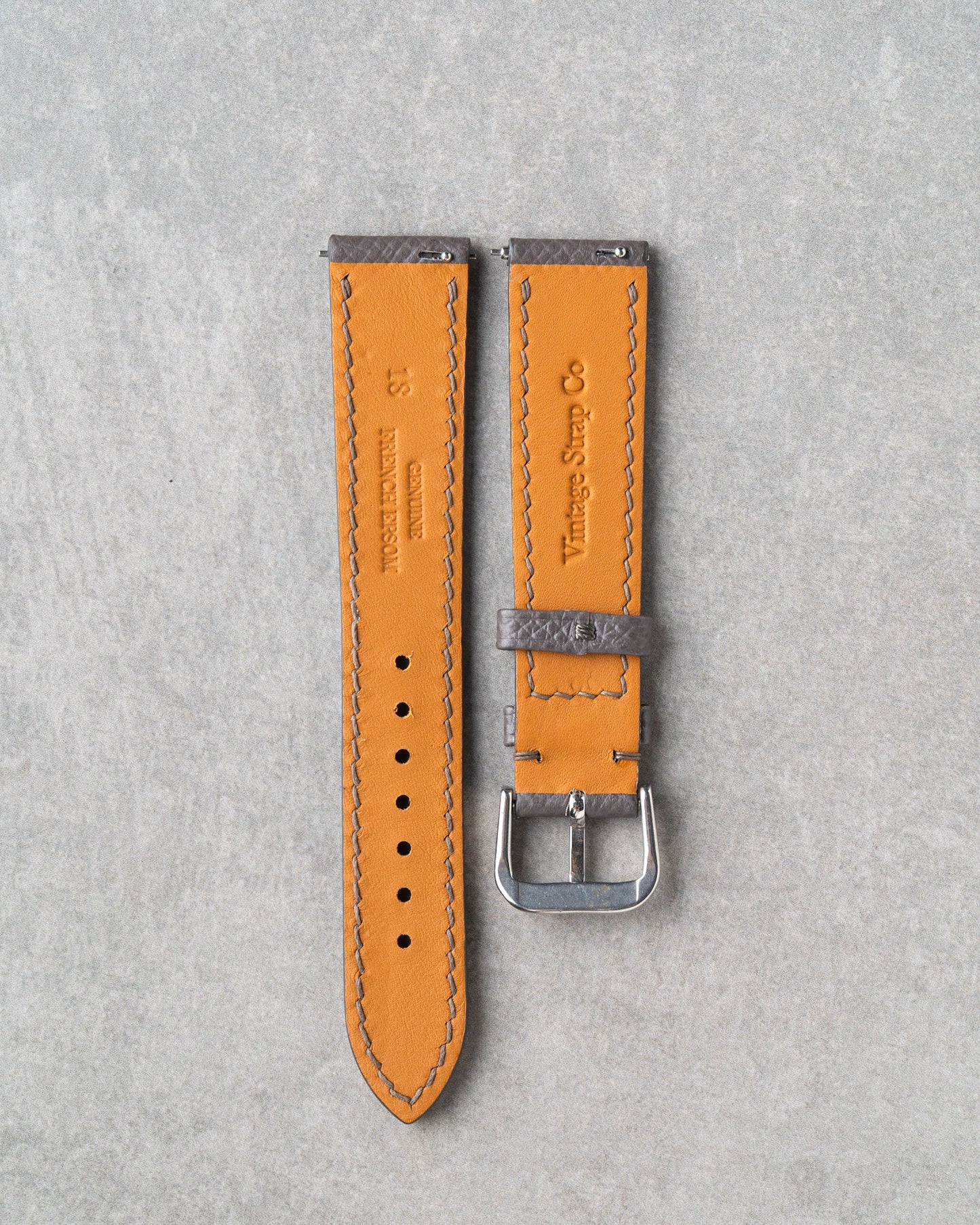 French Epsom Strap - Grey