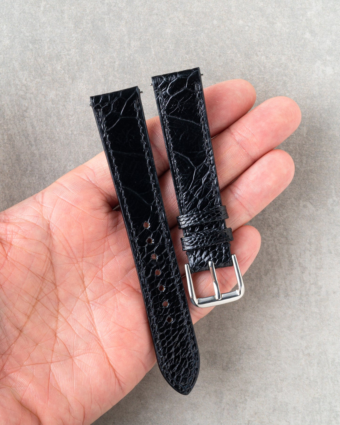 Ostrich Leg Strap - Black
