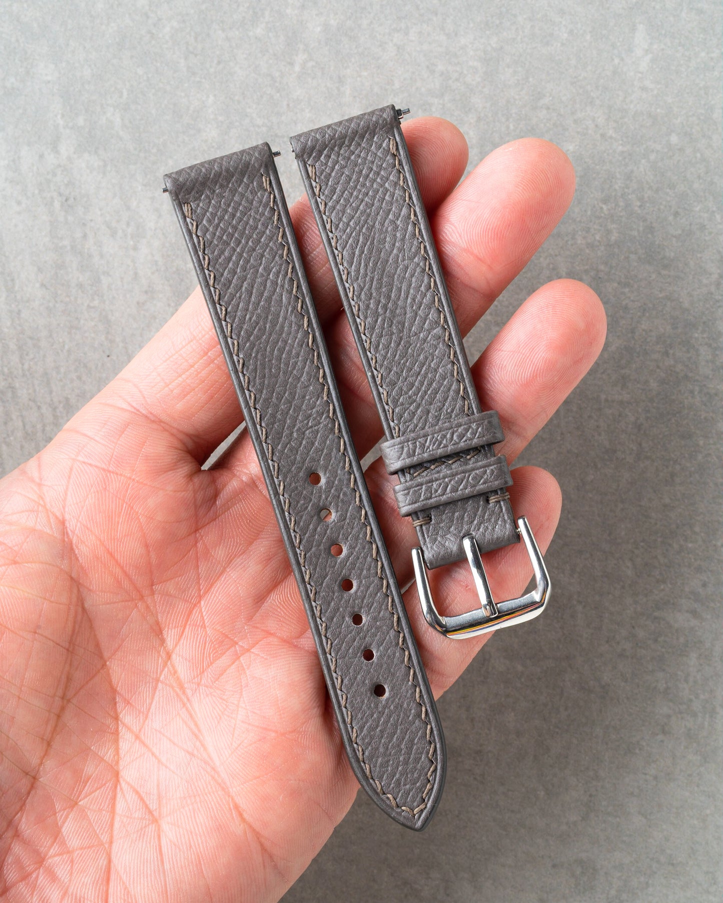 French Epsom Strap - Grey