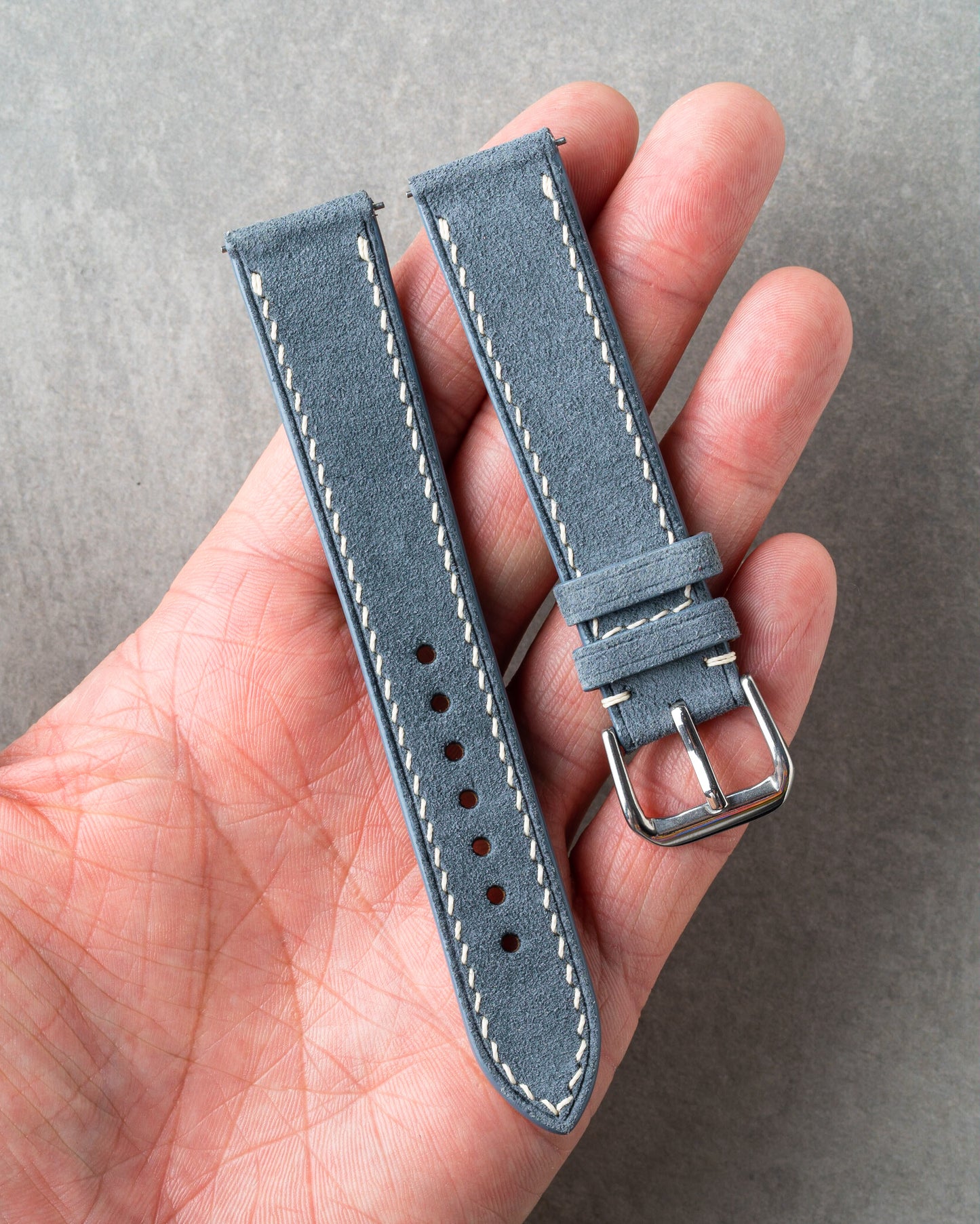 Italian Suede Strap - Grey