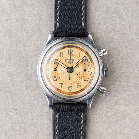 1940s Heuer Big Eyes Chronograph Ref. 59818 With Salmon Dial