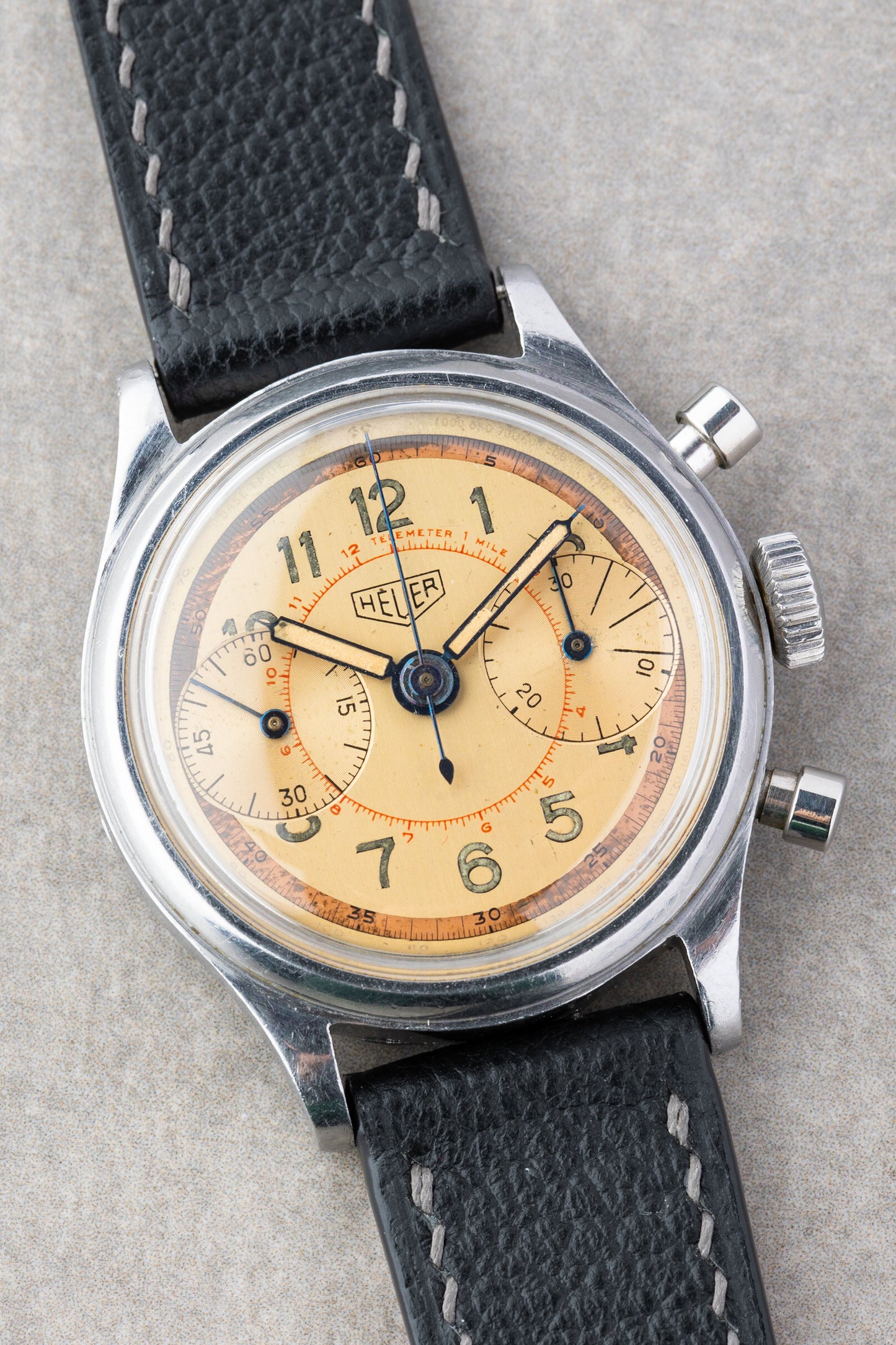 1940s Heuer Big Eyes Chronograph Ref. 59818 With Salmon Dial