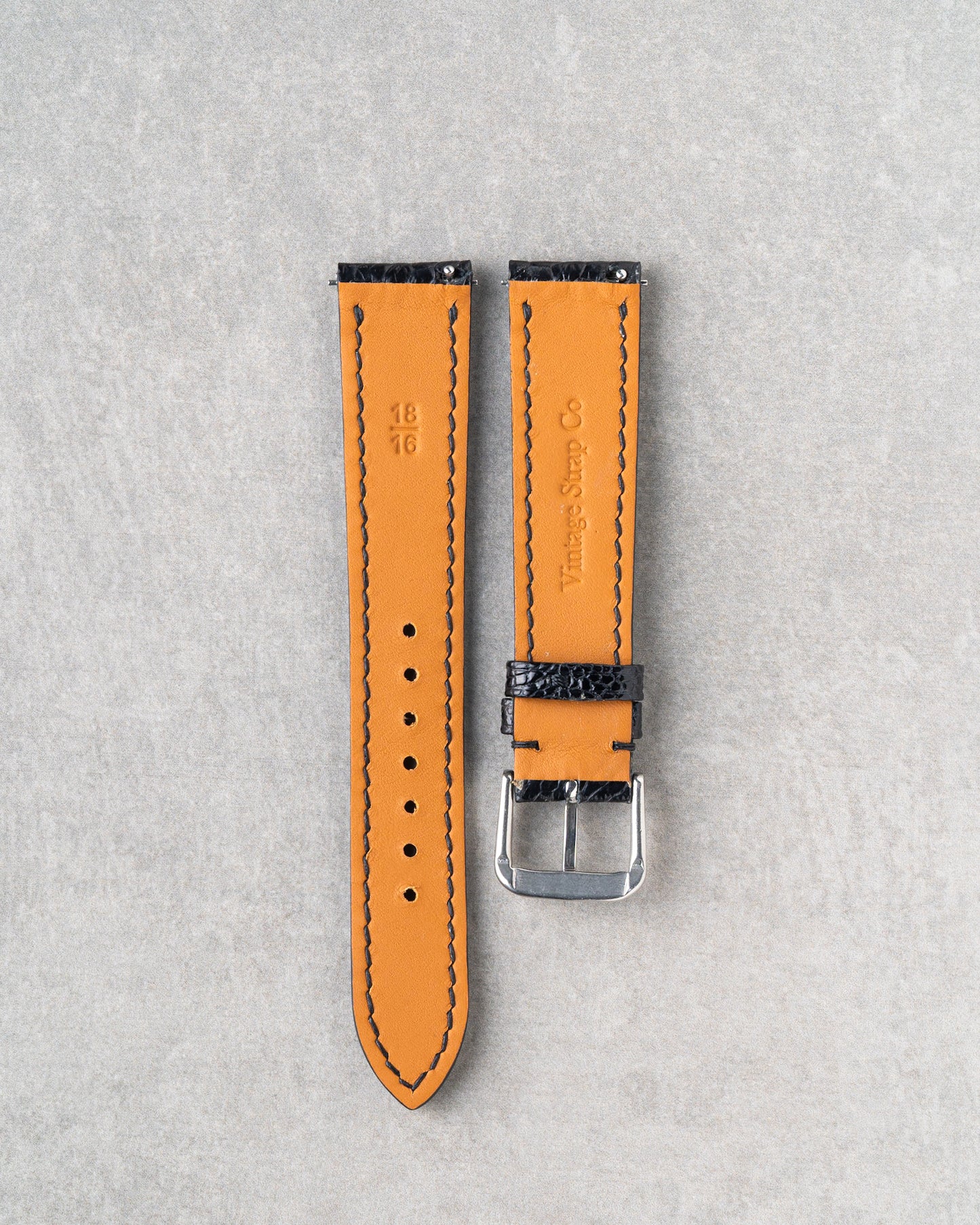 Ostrich Leg Strap - Black