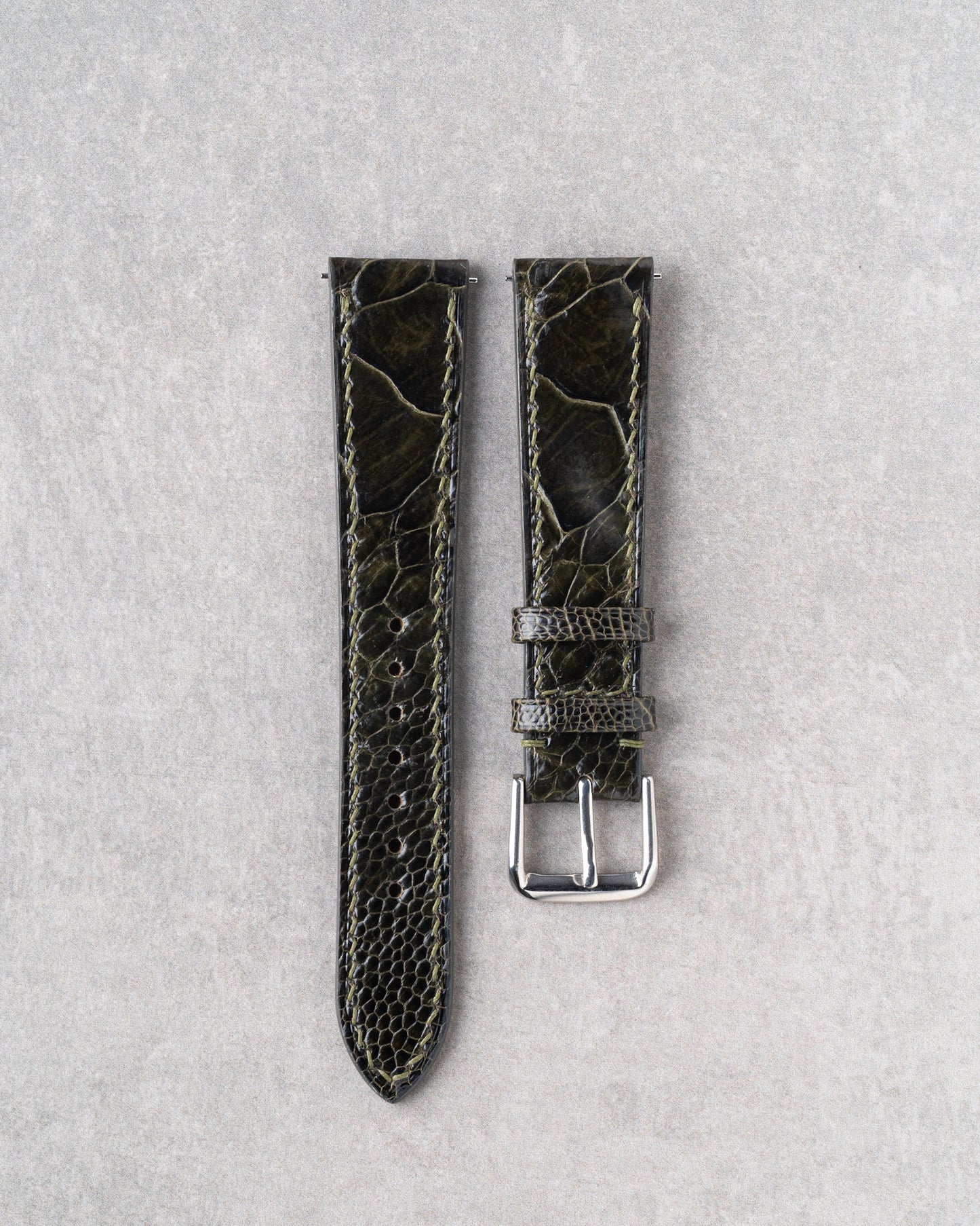 Ostrich Leg Strap - Myrtle