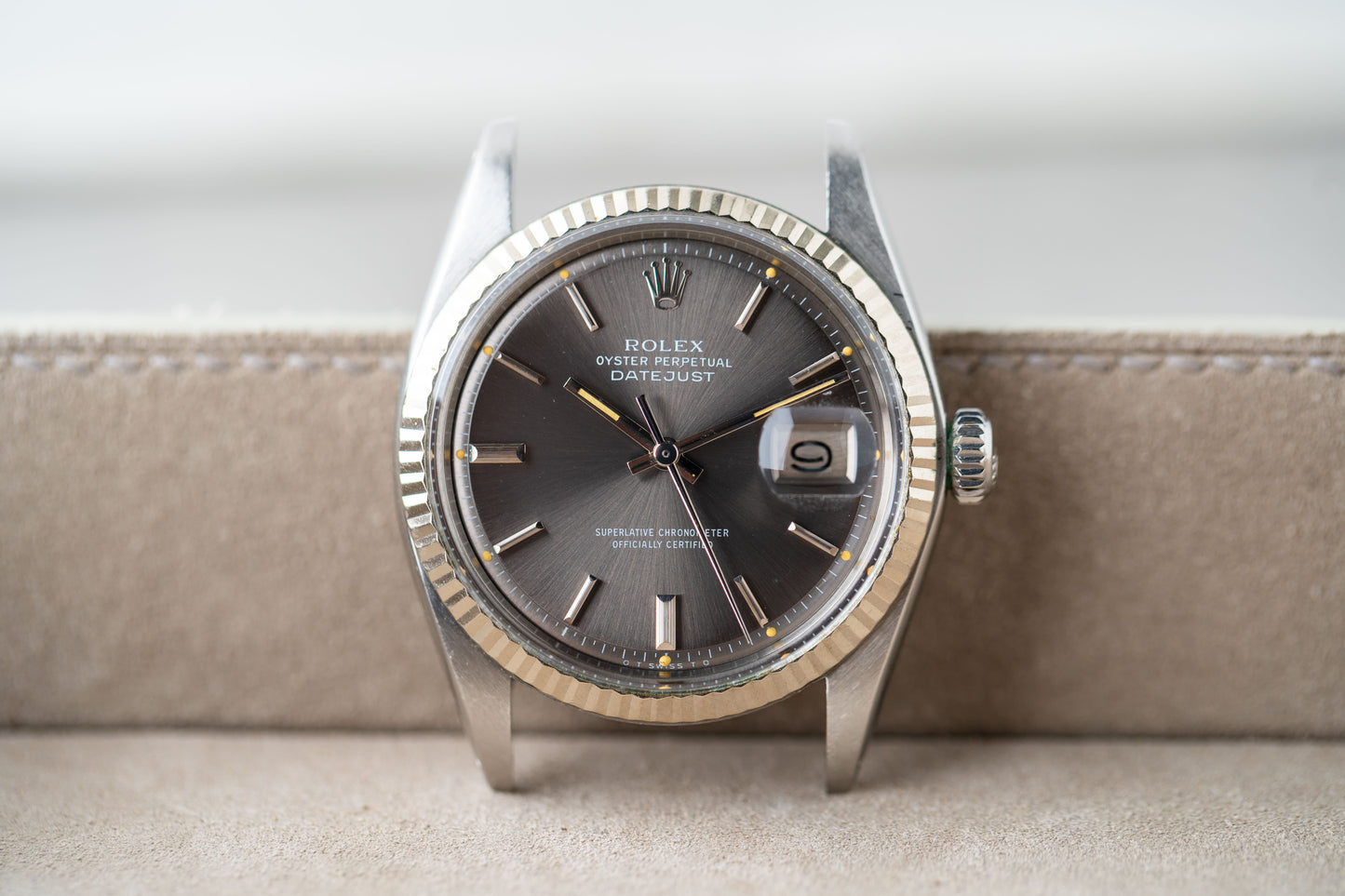 1978 Rolex Datejust Grey Sunburst Sigma Pie Pan Dial Ref.1601