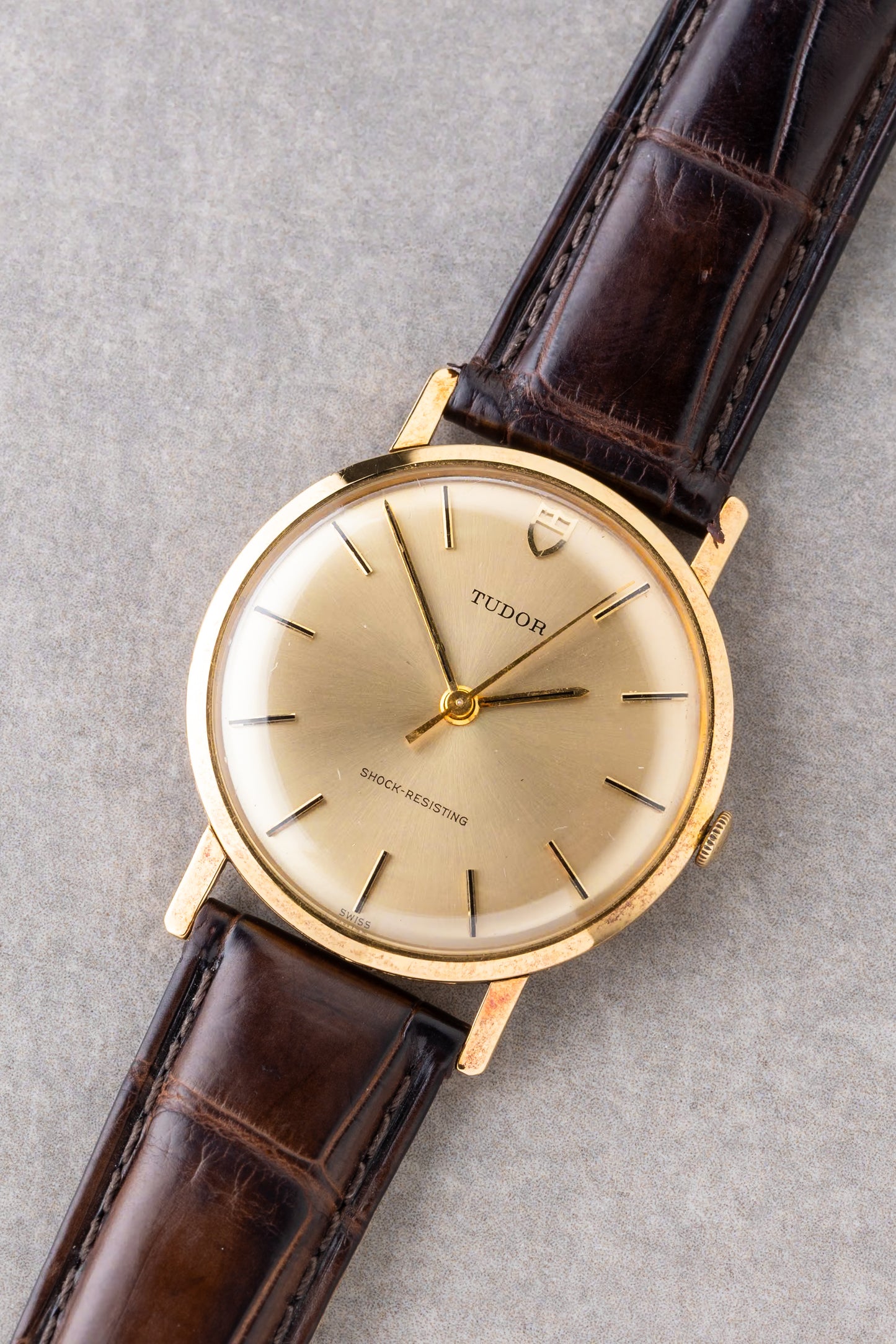 1960s Tudor Shock-Resisting 18K Solid Gold Ref. 1588