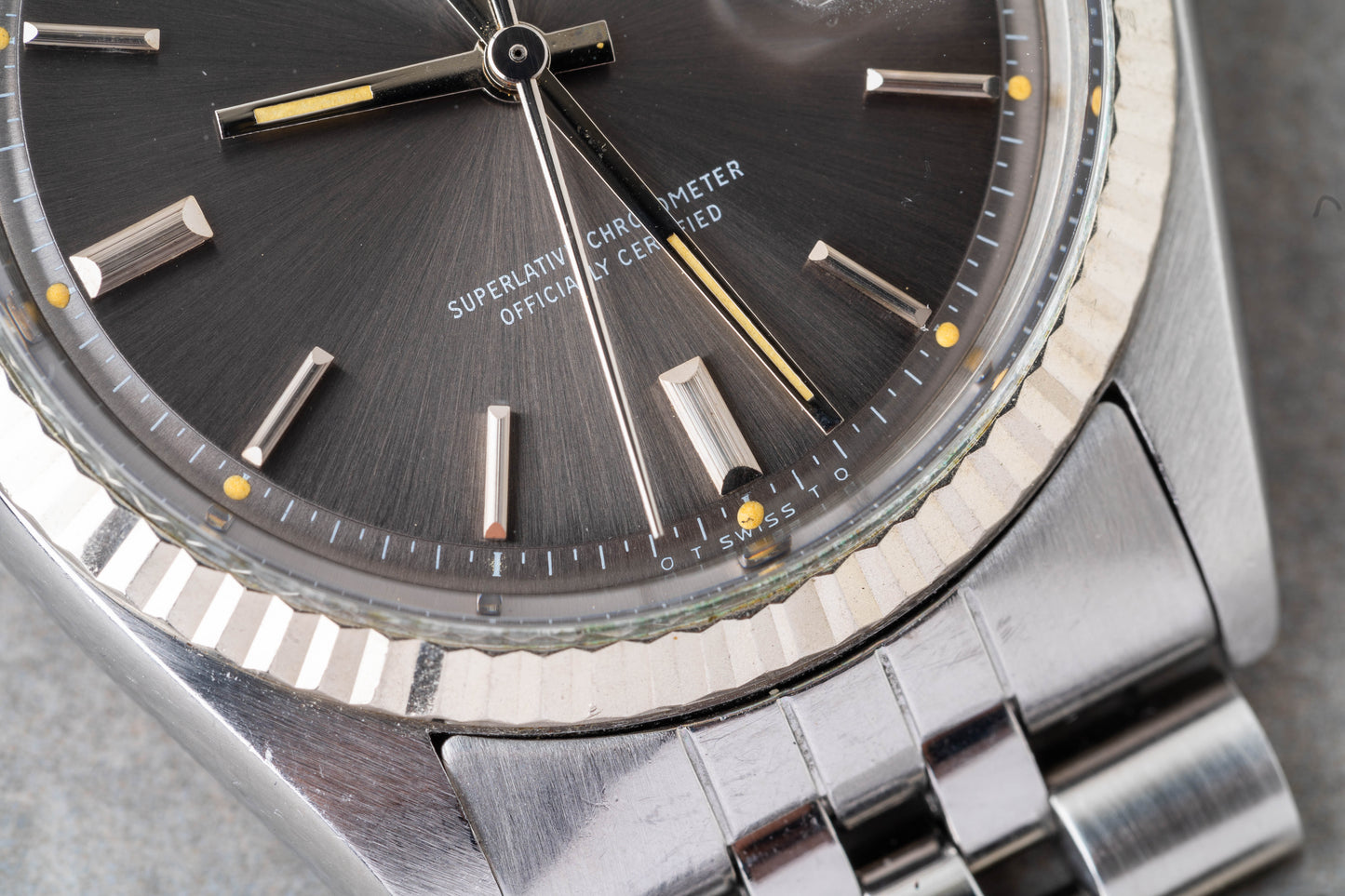 1978 Rolex Datejust Grey Sunburst Sigma Pie Pan Dial Ref.1601