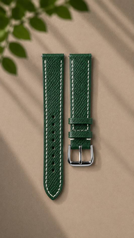 French Epsom Strap - Dark Green