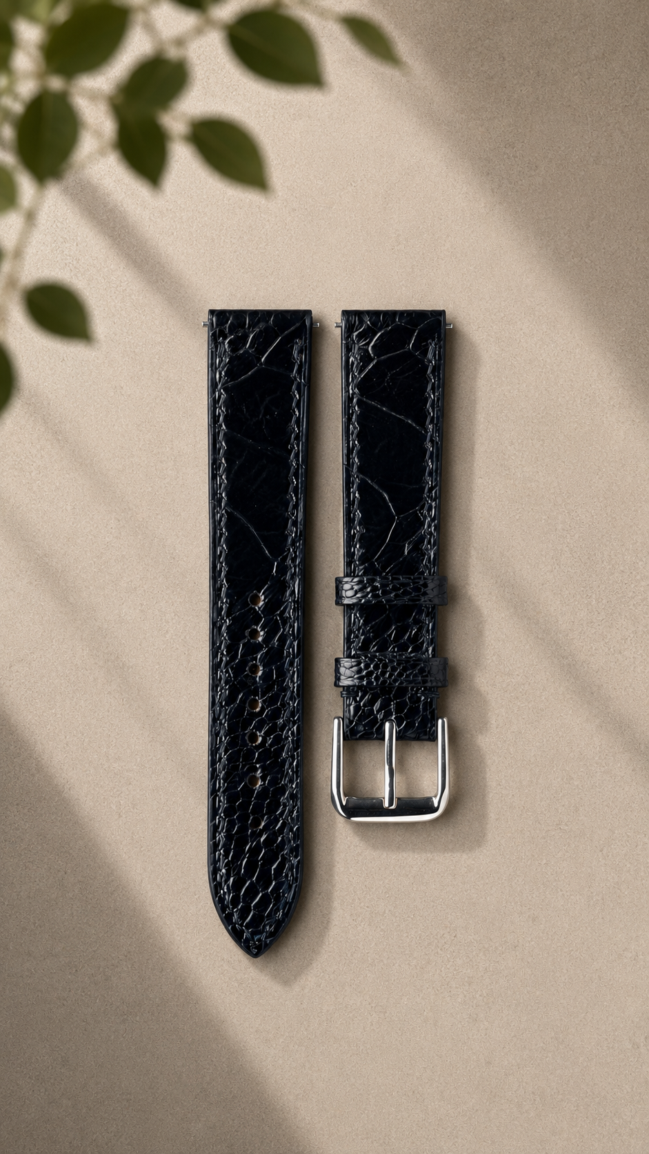 Ostrich Leg Strap - Black