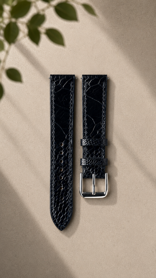 Ostrich Leg Strap - Black