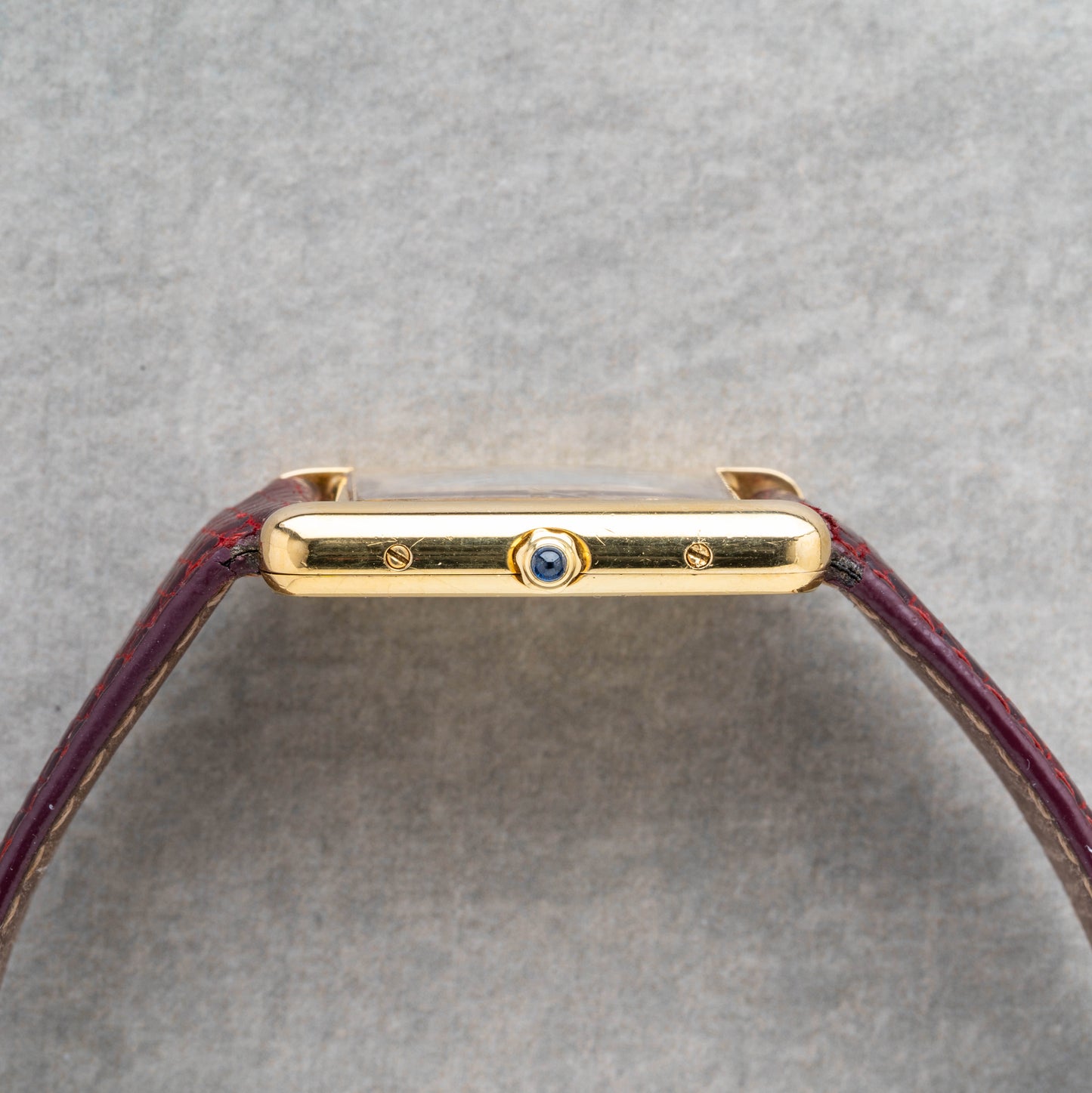 1980s Cartier Tank Must Large Burgundy Ref.6 81006