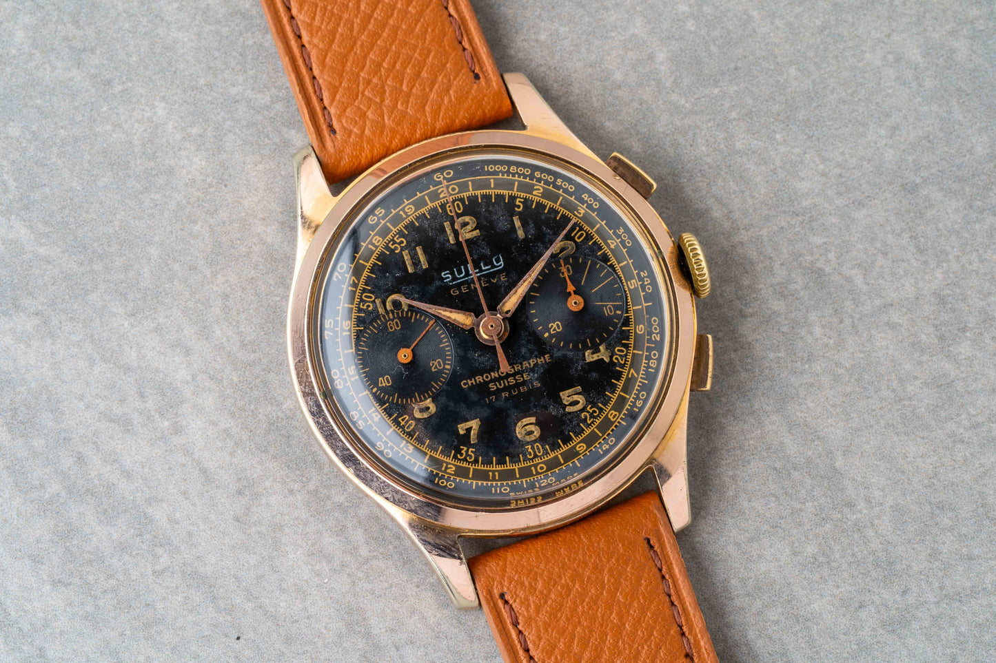 1950s Sully Geneve Chronograph "Black Gilt"