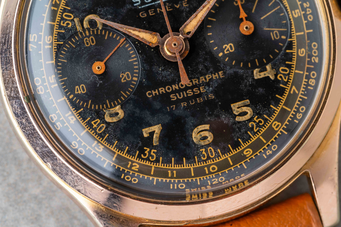 1950s Sully Geneve Chronograph "Black Gilt"