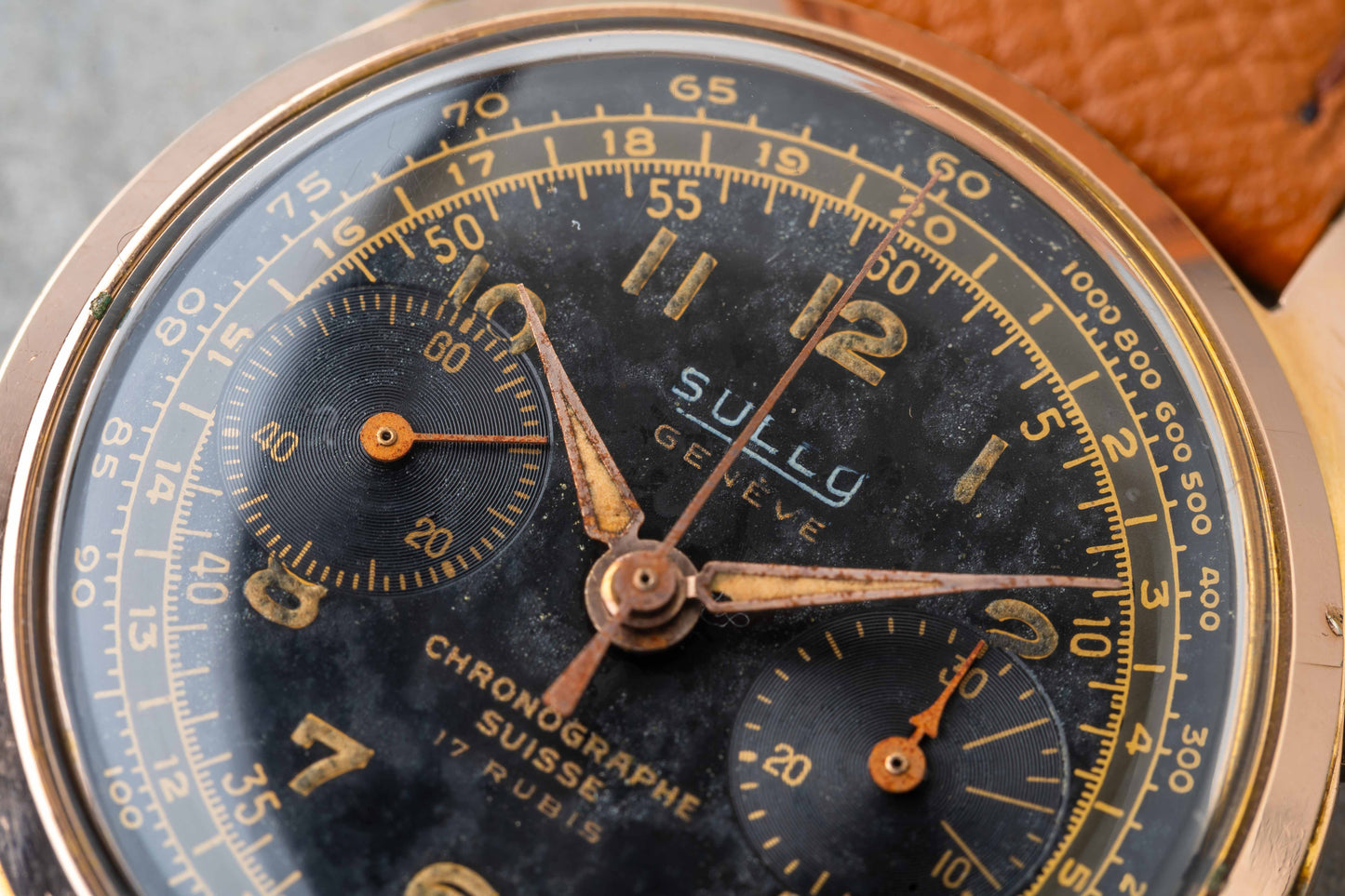 1950s Sully Geneve Chronograph "Black Gilt"
