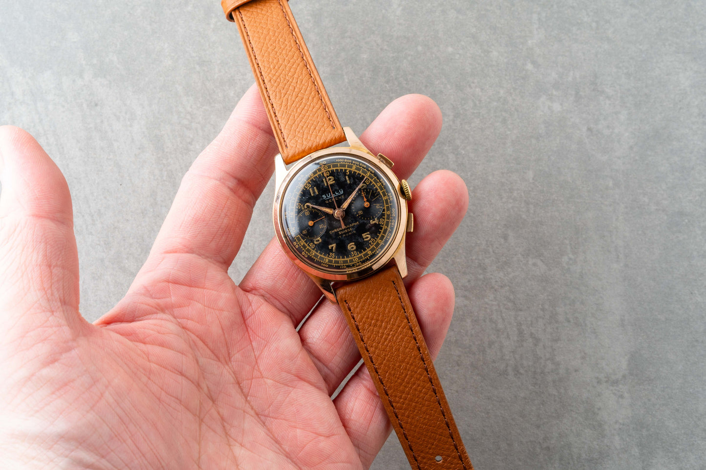 1950s Sully Geneve Chronograph "Black Gilt"