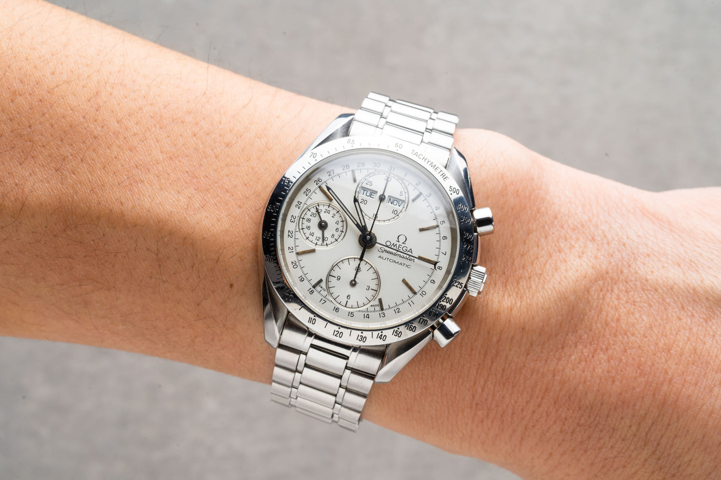 1995 Omega Speedmaster Reduced Automatic Triple Date Chronograph